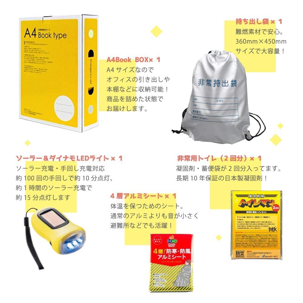 Amazon｜防災専門店MT-NET 防災セット 【 A4サイズ BOOKタイプ